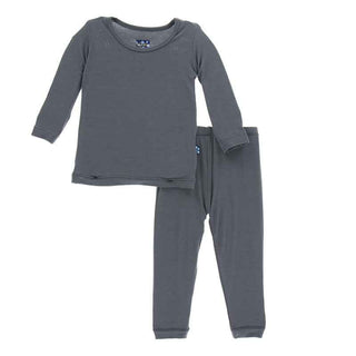 KicKee Pants Solid Long Sleeve Pajama Set, Stone