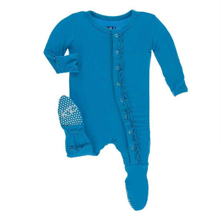 KicKee Pants Solid Muffin Ruffle Footie with Snaps - Amazon