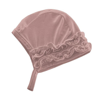 KicKee Pants Solid Ruffle Bonnet - Antique Pink SP21