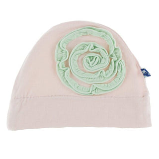 KicKee Pants Solid Ruffle Flower Hat - Macaroon with Pistachio