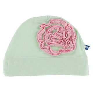 KicKee Pants Solid Ruffle Flower Hat - Pistachio with Lotus