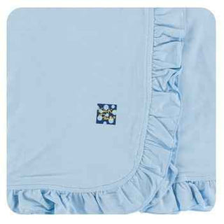 KicKee Pants Solid Ruffle Stroller Blanket - Pond, One Size