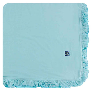 KicKee Pants Solid Ruffle Toddler Blanket - Iceberg, One Size