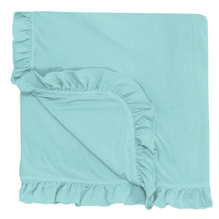 KicKee Pants Solid Ruffle Toddler Blanket - Summer Sky, One Size SP21