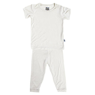 KicKee Pants Solid Short Sleeve Pajama Set - Natural