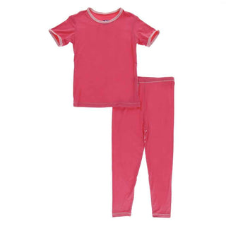 KicKee Pants Solid Short Sleeve Pajama Set - Red Ginger with Strawberry