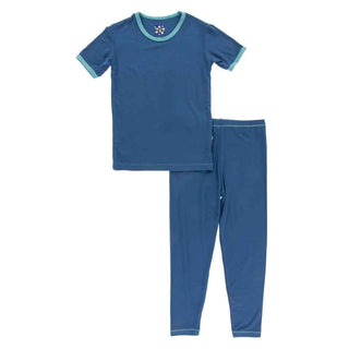 KicKee Pants Solid Short Sleeve Pajama Set - Twilight with Neptune