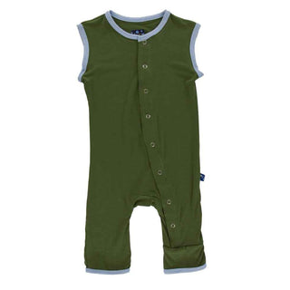 KicKee Pants Solid Tank Coverall - Moss with Pond