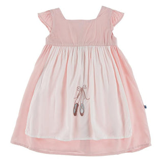 KicKee Pants Solid Woven Garden Dress with Apron - Baby Rose with Natural SP21