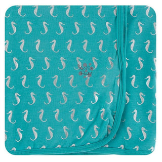 KicKee Pants Swaddling Blanket - Neptune Mini Seahorses