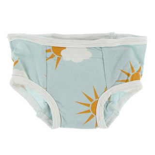KicKee Pants Training Pants Set - Natural Puddle Duck and Spring Sky Partial Sun