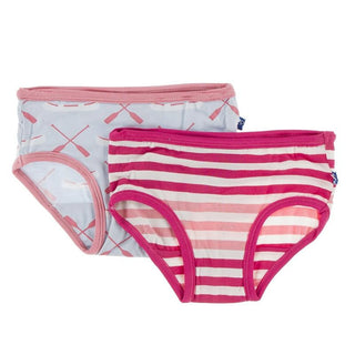 KicKee Pants Underwear for Girls Set - Dew Paddles and Canoe and Forest Fruit Stripe