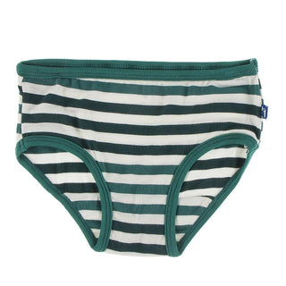 KicKee Pants Underwear for Girls Set - Jade Running Buffalo Clover and Wildlife Stripe