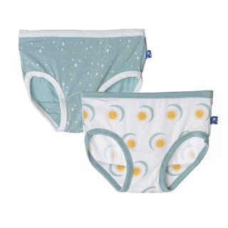 KicKee Pants Underwear Set Set of 2 - Natural Sun and Moon and Jade Shooting Stars