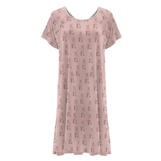 KicKee Pants WoMen's Print Labor and Delivery Hospital Gown - Baby Rose Ballet