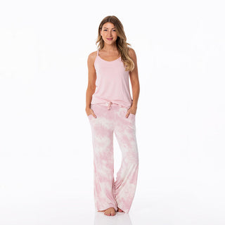 KicKee Pants Women's Print Cami and Lounge Pants Pajama Set - Baby Rose Tie Dye