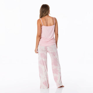 KicKee Pants Women's Print Cami and Lounge Pants Pajama Set - Baby Rose Tie Dye