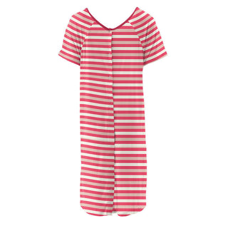 KicKee Pants Womens Print Labor and Delivery Hospital Gown - Hopscotch Stripe