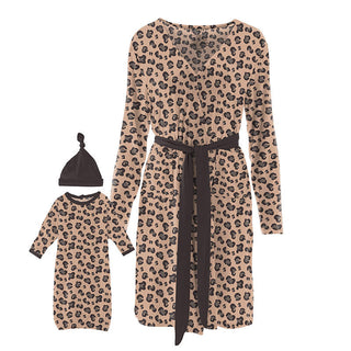 KicKee Pants Womens Print Maternity/Nursing Robe and Layette Gown Set - Suede Cheetah 15ANV