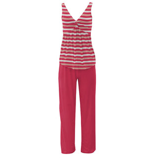 KicKee Pants Womens Print Twist Tank and Pajama Pants Set - Hopscotch Stripe