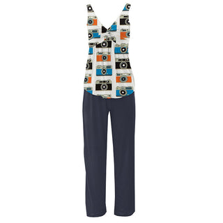 KicKee Pants Womens Print Twist Tank and Pajama Pants Set - Moms Camera