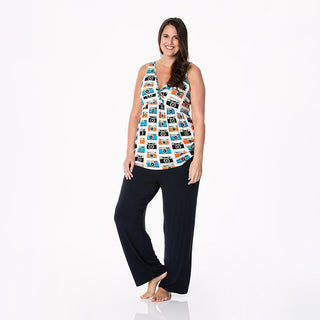 KicKee Pants Womens Print Twist Tank and Pajama Pants Set - Moms Camera