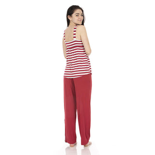 KicKee Pants Womens Print Twist Tank and Pajama Pants Set - Playground Stripe