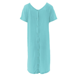 KicKee Pants Womens Solid Labor and Delivery Hospital Gown - Iceberg