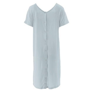 KicKee Pants Womens Solid Labor and Delivery Hospital Gown - Illusion Blue