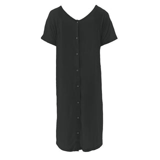 KicKee Pants Womens Solid Labor and Delivery Hospital Gown - Midnight