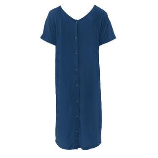 KicKee Pants Womens Solid Labor and Delivery Hospital Gown - Navy
