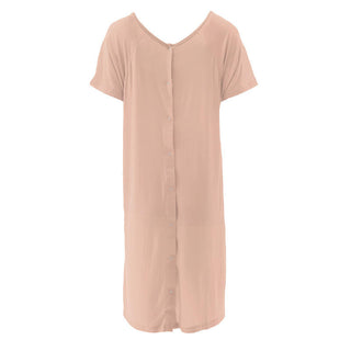 KicKee Pants Womens Solid Labor and Delivery Hospital Gown - Peach Blossom