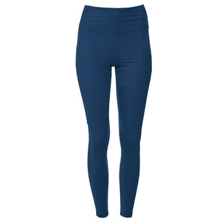 KicKee Pants Womens Solid Luxe Leggings with Pockets - Navy