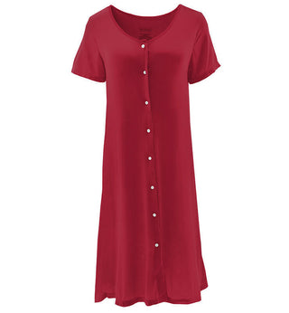 KicKee Pants Womens Solid Nursing Nightgown - Crimson