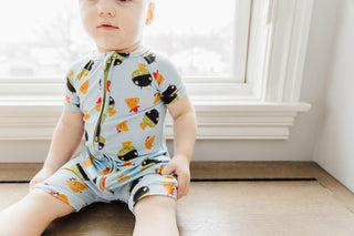 Boy's Shortie Romper - Let's Give Em Something to Guac About Baby One-Pieces Kiki and Lulu Size: 9-12 Months