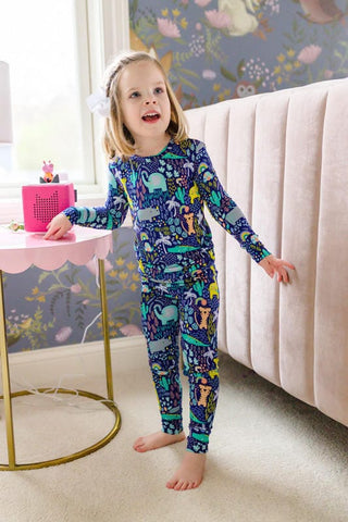 Toddler Bamboo Long Sleeve Pajama Set - Safari Baby & Toddler Sleepwear Kiki and Lulu Size: 2T