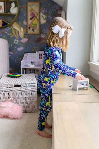 Toddler Bamboo Long Sleeve Pajama Set - Safari Baby & Toddler Sleepwear Kiki and Lulu Size: 2T