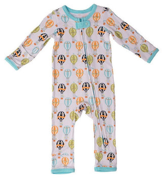 Kozi and Co Boys Coverall with Zipper - Up Up and Away Hot Air Balloons