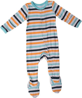 Kozi and Co. Boy's Footie with Snaps - Boy Adventure Stripe