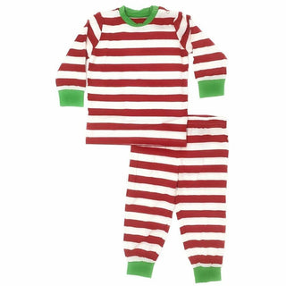 Kozi and Co ChristmasPajama Set, Red and White Stripe