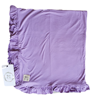 Kozi and Co Double Layered Ruffle Stroller Blanket - Orchid