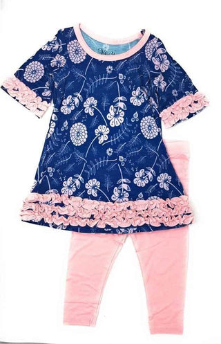 Bamboo Dress and Legging Outfit Set, Blossoms Kozi and Co. Size: 6-12 Months