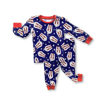 Long Sleeve Pajama Set - Popcorn Baby & Toddler Sleepwear Kozi and Co. Size: 18-24 Months