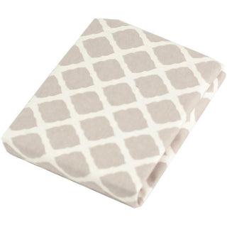 Kushies Ben & Noa Cotton Flannel Playard Sheet - Grey Lattice
