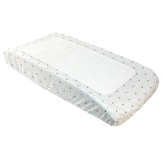 Kushies Ben & Noa Cotton Percale Changing Pad Cover - Blue Squares
