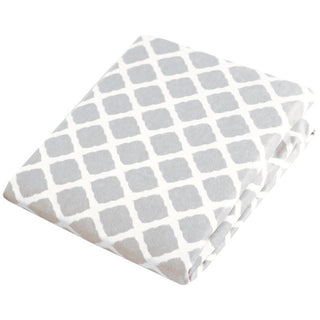 Kushies Cotton Flannel Bassinet Sheet, Grey Lattice - One Size