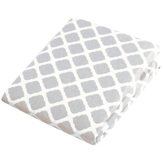 Kushies Cotton Flannel Changing Pad Cover, Grey Lattice - One Size