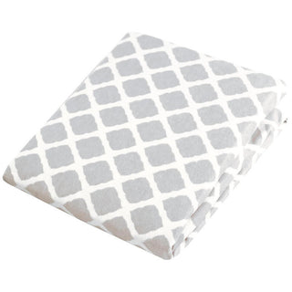 Kushies Cotton Flannel Playard Sheet - Grey Lattice
