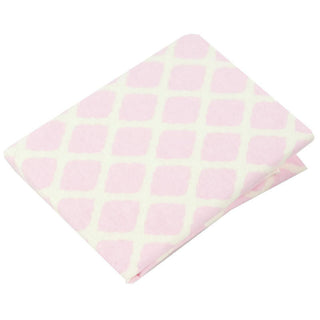 Kushies Girl's Ben & Noa Cotton Flannel Changing Pad Cover - Pink Lattice