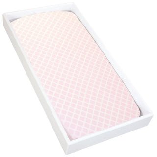Kushies Girl's Ben & Noa Cotton Flannel Changing Pad Cover - Pink Lattice